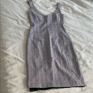 Mango Black and Pink Checkered Dress